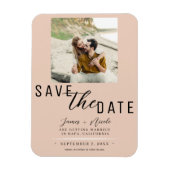 Peach Save the Date Photo Wedding Magneet (Verticaal)