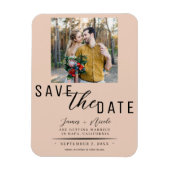 Peach Save the Date Photo Wedding Magneet (Verticaal)