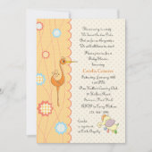 Peach Scalloped Baby shower Invitation Kaart (Voorkant)