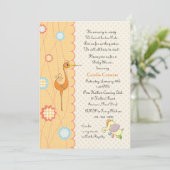 Peach Scalloped Baby shower Invitation Kaart (Staand voorkant)