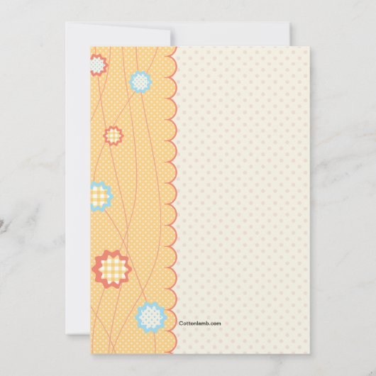 Peach Scalloped Baby shower Invitation Kaart (Achterkant)