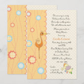Peach Scalloped Baby shower Invitation Kaart (Voorkant / Achterkant)