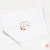 Peach Schattigee bruiloft bedankt Ronde Sticker (Envelop)