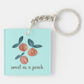 Peach Schilderij Zoet als een perzik Georgië Perzi Sleutelhanger (Achterkant)