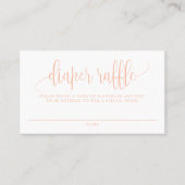 Peach Script Baby shower Luier Raffle Visitekaartje (Voorkant)