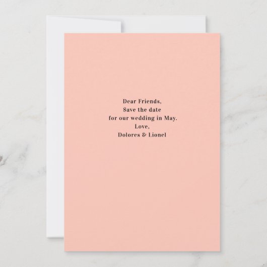 Peach Script Minimalist Sla de datum uitnodiging o (Achterkant)