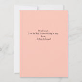 Peach Script Photo Minimalist De datum opslaan Kaart (Achterkant)