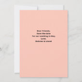 Peach Script Photo Minimalist De datum opslaan Kaart (Achterkant)