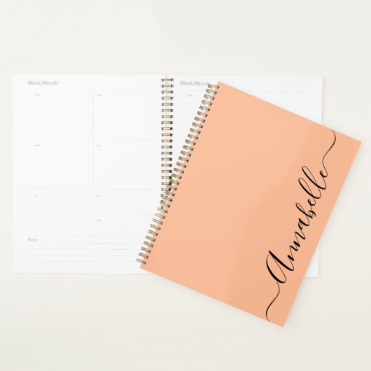 Peach script typografie naam planner (Display)