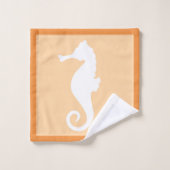 Peach Seahorse Bad Handdoek (Wasdoekje)