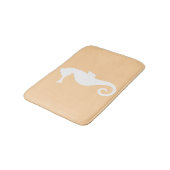 Peach Seahorse Bathroom Mat. Badmat (Gekanteld)
