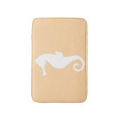 Peach Seahorse Bathroom Mat. Badmat (Voorkant Verticaal)