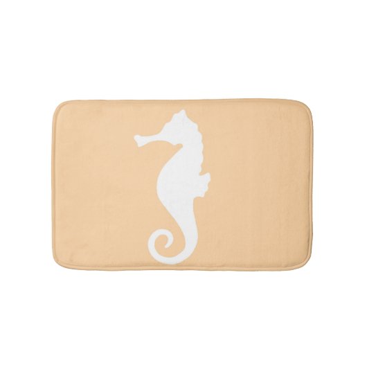 Peach Seahorse Bathroom Mat. Badmat (Voorkant)
