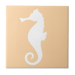 Peach Seahorse Tegeltje