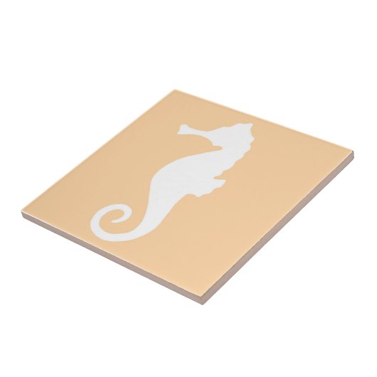 Peach Seahorse Tegeltje (Zijkant)