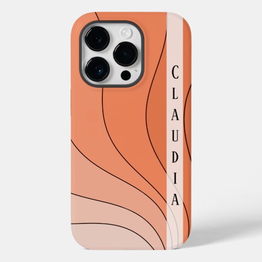 Peach Shades Retro Waves Persoonlijke naam Case-Mate iPhone Case (Achterkant)