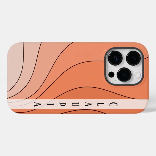 Peach Shades Retro Waves Persoonlijke naam Case-Mate iPhone Case (Achterkant (horizontaal))