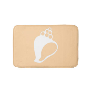 Peach Shell Bathroom Mat. Badmat