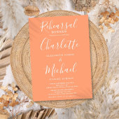 Peach Signature Script repetitie diner Kaart