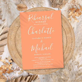 Peach Signature Script repetitie diner Kaart