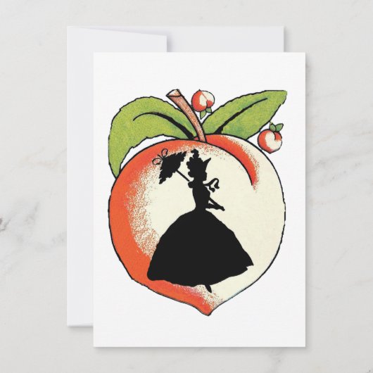 Peach Silhouette Southern Bell Verjaardag Kaart (Achterkant)