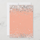 Peach Silver 10e verjaardagsfeestje Kaart (Achterkant)