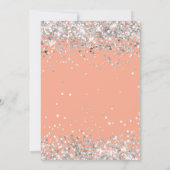 Peach Silver 14e verjaardagsfeestje Kaart (Achterkant)