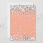 Peach Silver 15e verjaardagsfeestje Kaart (Achterkant)