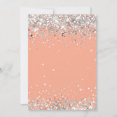 Peach Silver 17e verjaardagsfeestje Kaart (Achterkant)