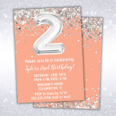 Peach Silver 2e verjaardag Kaart