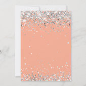 Peach Silver 5e verjaardagsfeestje Kaart (Achterkant)