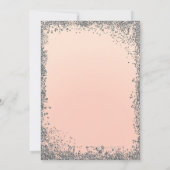 Peach & Silver Glitter Party Jurk Glam Sweet 16 Kaart (Achterkant)