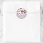 Peach & Silver  Rozen Floral Boutique Shop Ronde Sticker (Tas)
