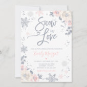 Peach & Silver Winter Vrijgezellenfeest Sneeuw ver Kaart (Voorkant)