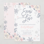 Peach & Silver Winter Vrijgezellenfeest Sneeuw ver Kaart (Voorkant / Achterkant)