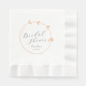 Peach Simple Heart Wreath Vrijgezellenfeest Servet (Voorkant)