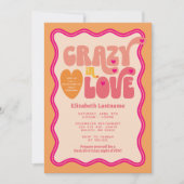 Peach Sinaasappel Crazy in liefde Bachelorette Par Kaart (Voorkant)