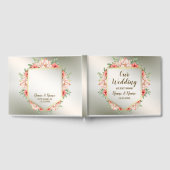 Peach Sinaasappel Floral Bronze Rustic Gastenboek (Volledig)