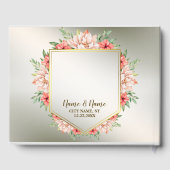 Peach Sinaasappel Floral Bronze Rustic Gastenboek (Achterkant)