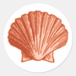 Peach Sinaasappel Seashell Stickers