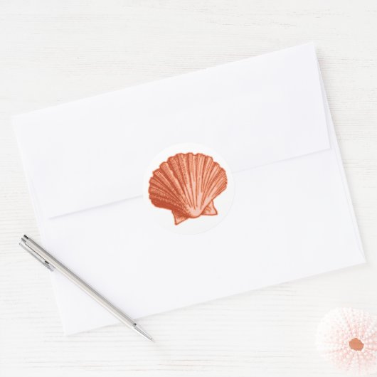 Peach Sinaasappel Seashell Stickers (Envelop)