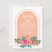 Peach Sinaasappel Spring Flora Botanical 21e Verja Kaart (Voorkant)