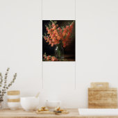 Peach Snapdragon Flowers Art Print Poster (Keuken)