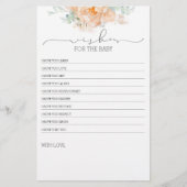 Peach Soft Flower Baby shower Game (Voorkant)