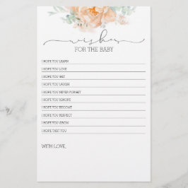 Peach Soft Flower Baby shower Game