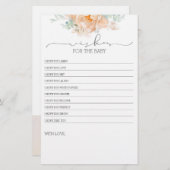 Peach Soft Flower Baby shower Game (Voorkant / Achterkant)