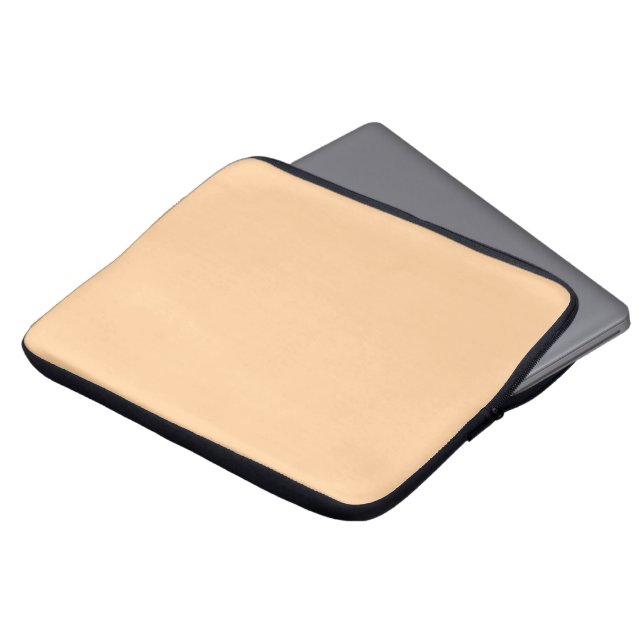 Peach Solid Color Laptop Sleeve (Voorkant top)