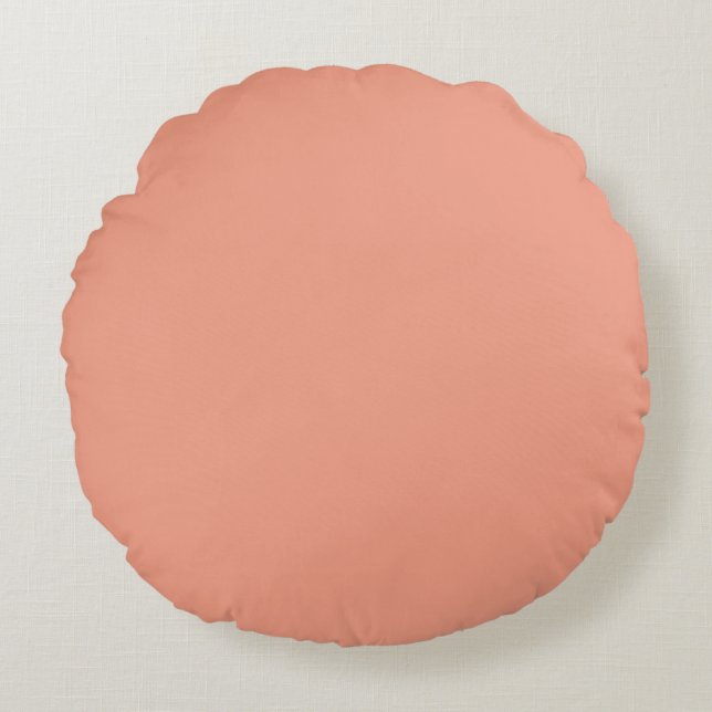 Peach Solid, simple, modern Rond Kussen (Voorkant)