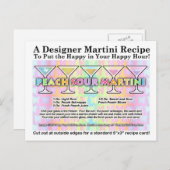 Peach Sour Spring Martini Recept Kaart Briefkaart (Voorkant / Achterkant)