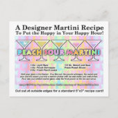 Peach Sour Spring Martini Recept Kaart Briefkaart (Voorkant)